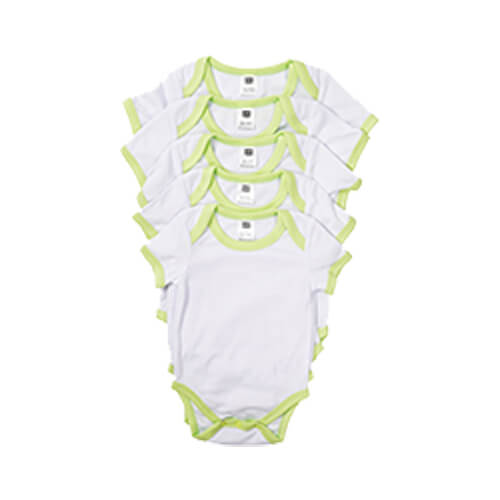 Children's body with short sleeves for sublimation - green piping