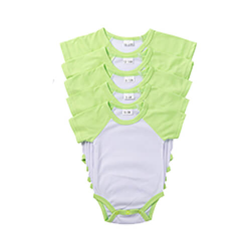 Children's body with short sleeves for sublimation - green sleeves