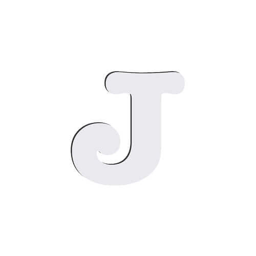 Decorative MDF letter - 10 cm J - Sublimation Transfer