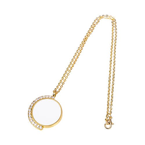 Diamond necklace for sublimation - round - gold