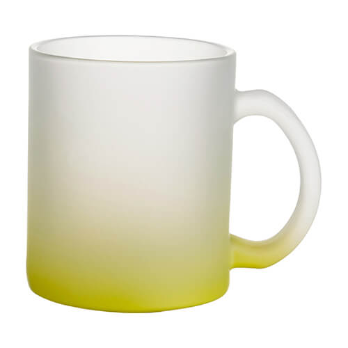 Frosted glass mug 330 ml for sublimation - lime gradient