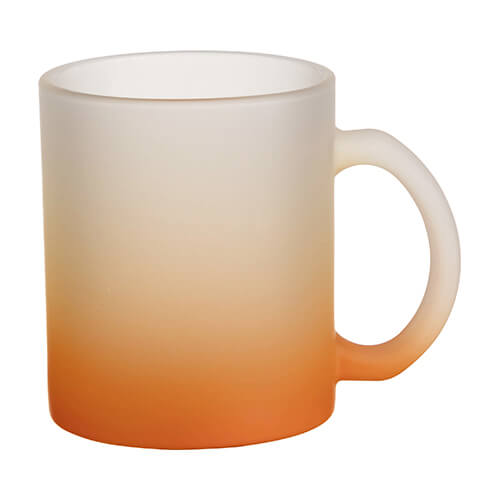 Frosted glass mug 330 ml for sublimation - orange gradient