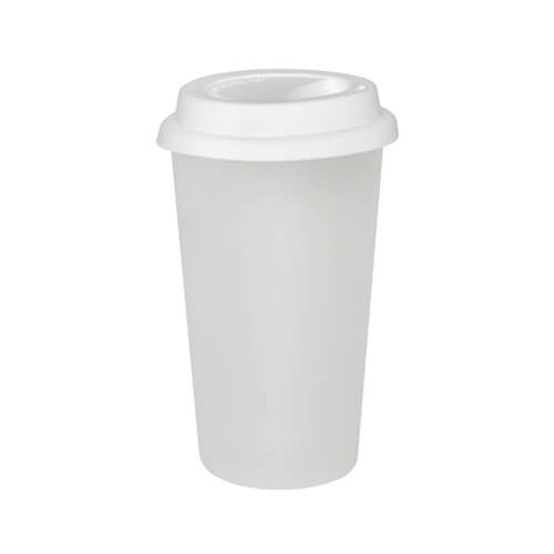 Glass ECO Tumbler coffee mug white lid Sublimation Thermal Transfer