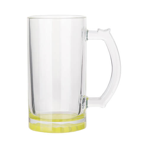 Glass mug for sublimation, lime bottom 470 ml