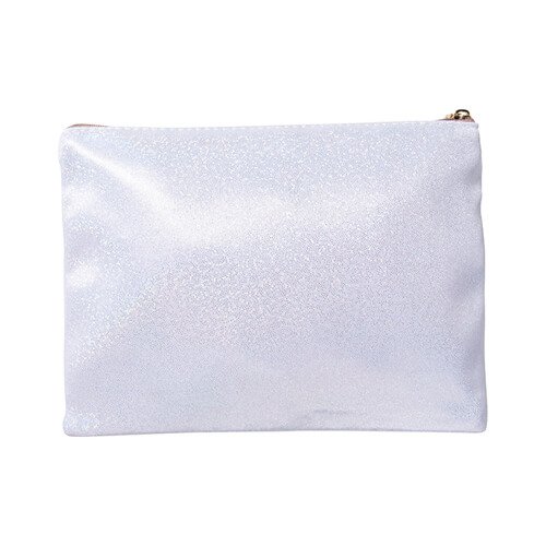 Glitter sublimation cosmetic bag - white