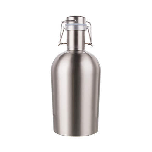 Growler – 2000 ml metal beer bottle for sublimation printing - silver