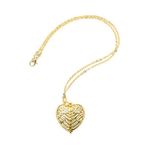 Heart Angel Wings necklace for sublimation - gold
