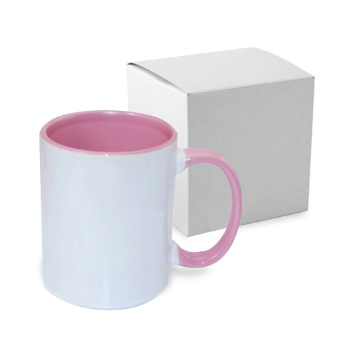 JS Coating mug 330 ml FUNNY pink with box Sublimation Thermal Transfer
