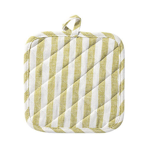 Kitchen mat 20 x 20 cm cream with light green stripes for sublimation
