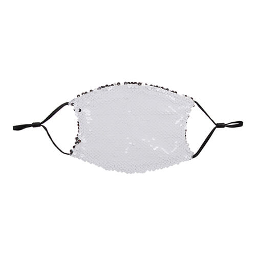 Large face mask with filter pocket and sequins for sublimation