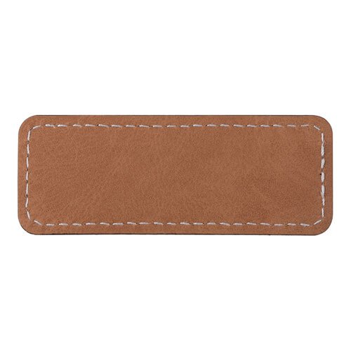 Leather badge 8.2 x 3.1 cm for sublimation - brown