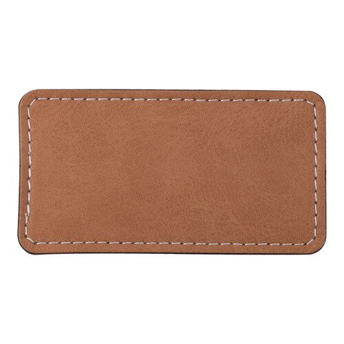 Leather badge 8.2 x 4,4 cm for sublimation - brown