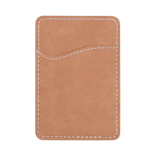 Leather credit card holder for sublimation smartphone - Brown