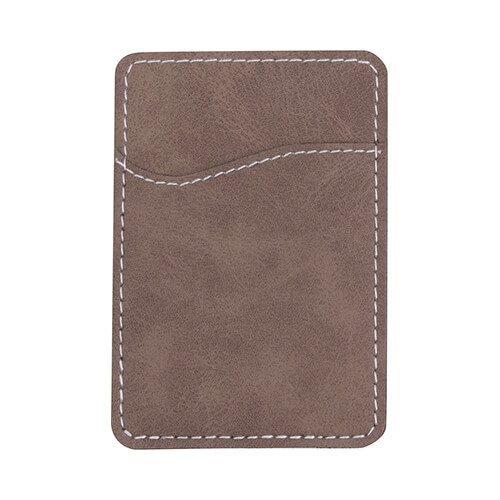 Leather credit card holder for sublimation smartphone - gray