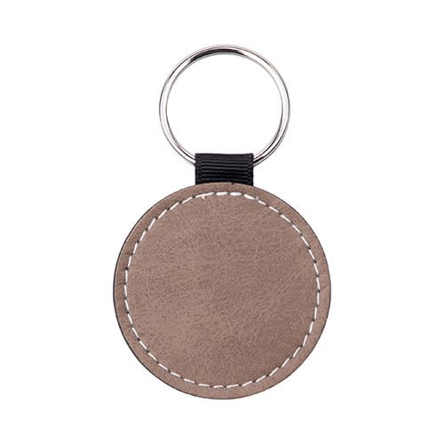 Leather key ring for sublimation - gray circle