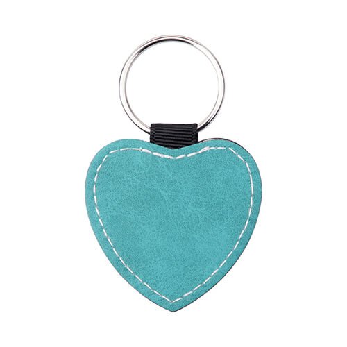Leather key ring for sublimation - green heart
