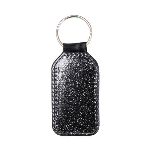 Leather key ring with glitter for sublimation - black barrel