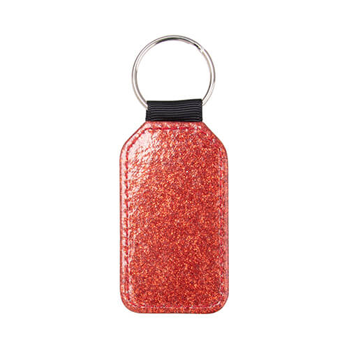 Leather key ring with glitter for sublimation - red barrel