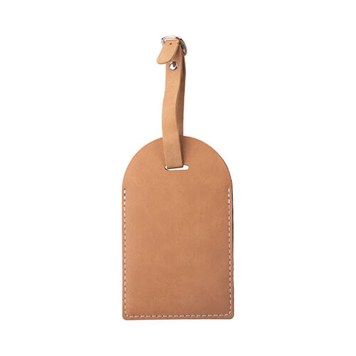 Leather luggage tag for sublimation - Brown dome