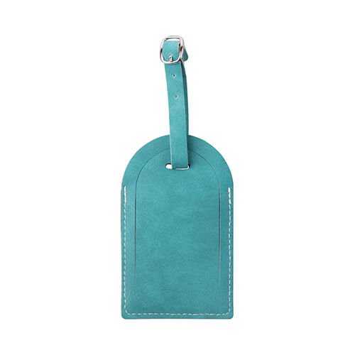 Leather luggage tag for sublimation - green dome