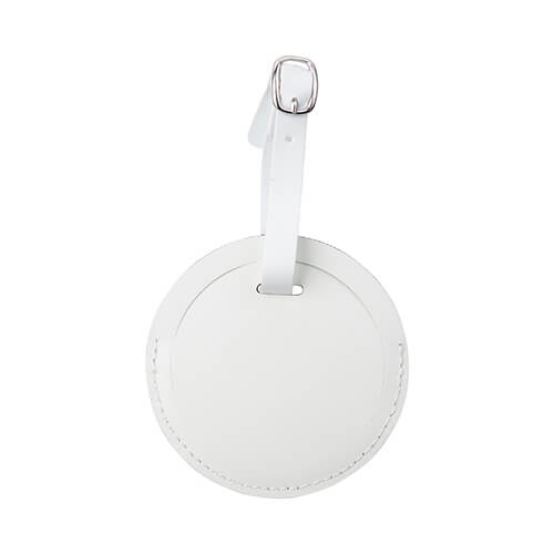 Leather luggage tag for sublimation - white circle