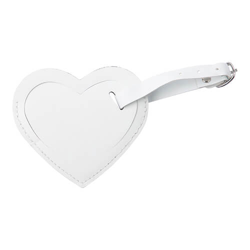 Leather luggage tag for sublimation - white heart