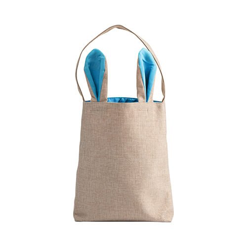 Linen bag 29 x 34 cm for sublimation - blue handles