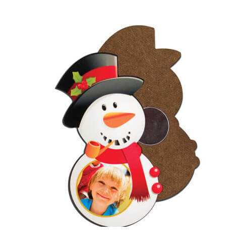 MDF photo frame with magnet - snowman- Sublimation Thermal Transfer