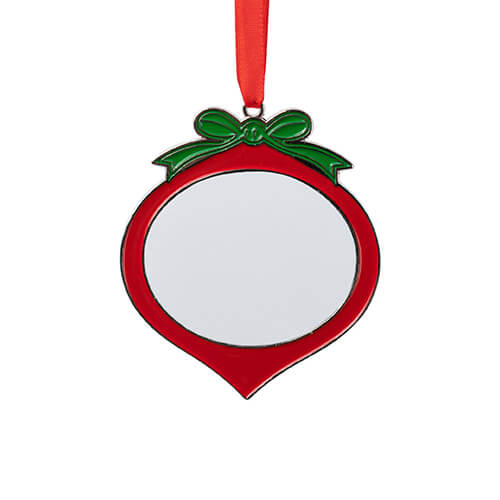 Metal Christmas tree pendant for sublimation - oval