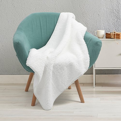 Minky blanket with Sherpa lining for sublimation - white