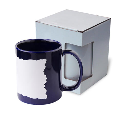 Mug 330 ml with sublimation frame - blue with cardboard box