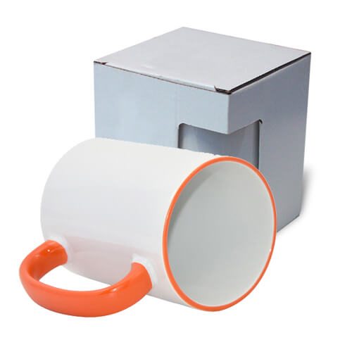 Mug MAX A+ 450 ml with orange handle with box KAR5 Sublimation Thermal Transfer