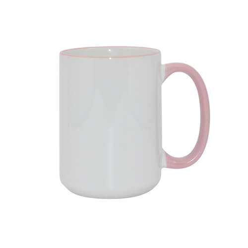Mug MAX A+ 450 ml with pink handle Sublimation Thermal Transfer