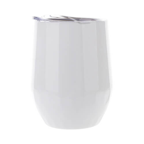 Mug for mulled wine 360 ml for sublimation - white, hexagonal pattern