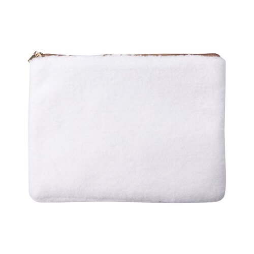 Plush cosmetic bag for sublimation - white