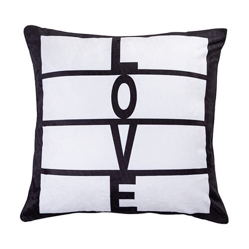Plush pillowcase with panels for photos for sublimation - LOVE