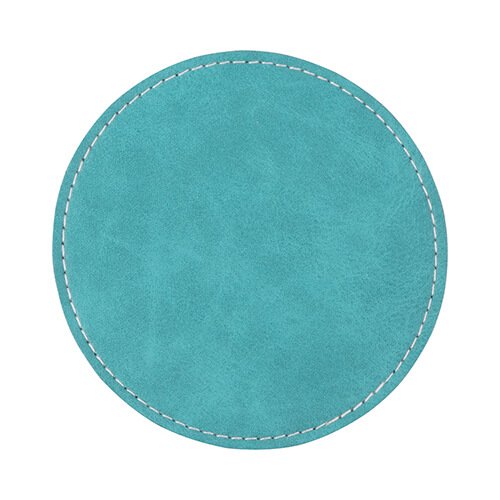 Round leather sublimation cup coaster - green