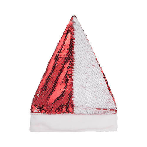 Santa hat with two-colour sequins for sublimation printing - red