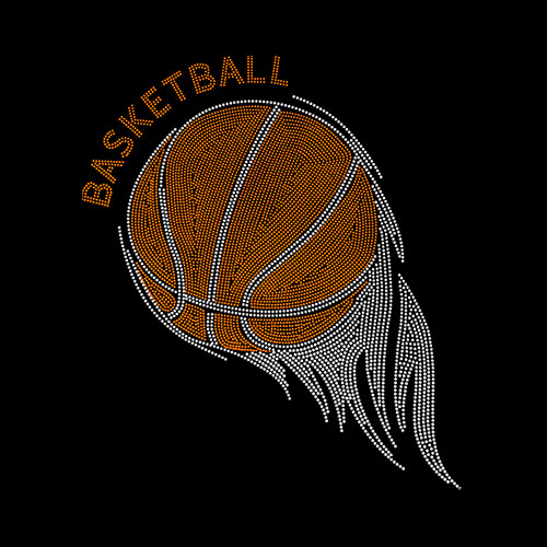 Sheet with cubic zirconia for thermal transfer - basketball