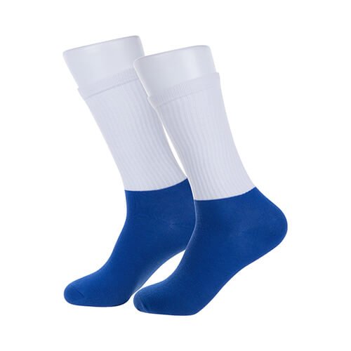 Sports socks with a black sublimation foot