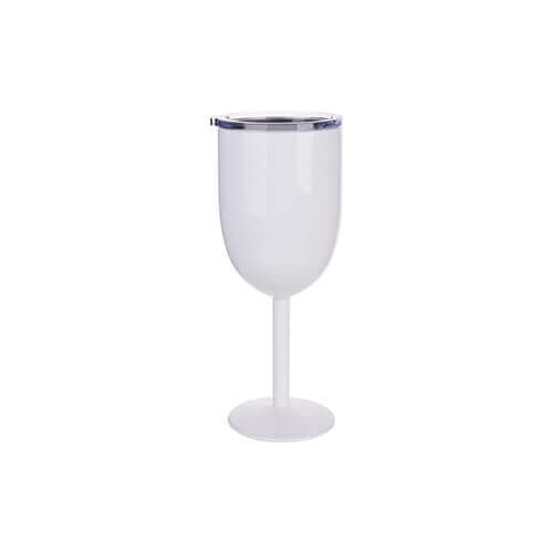 Stainless steel wine glass for sublimation printing - white