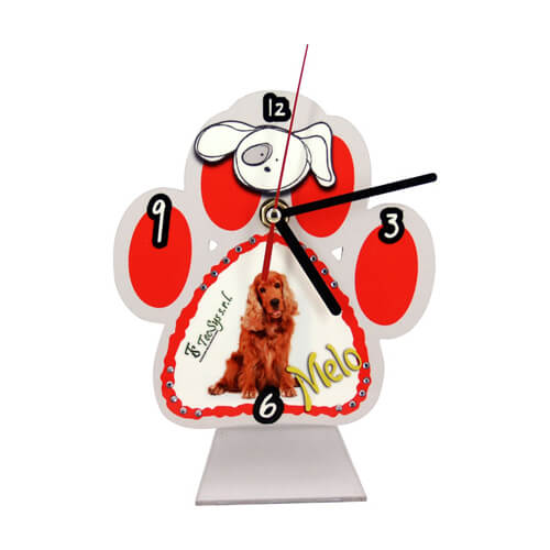 Standing MDF clock for sublimation - Paw
