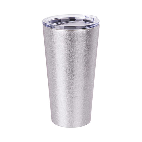 Thermal tumbler 480 ml for sublimation - silver glitter