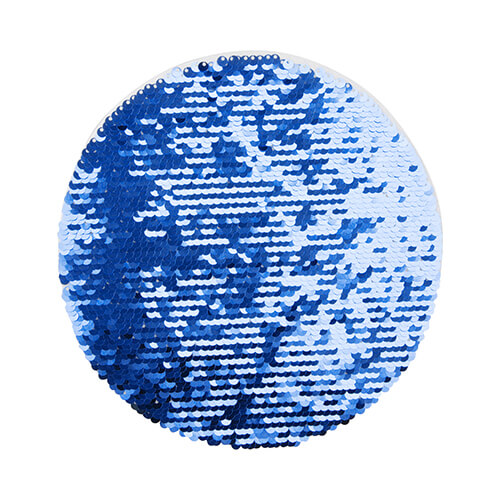 Two-color sequins for sublimation and application on textiles - blue circle Ø 19 on a white background