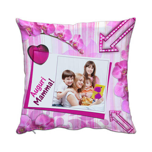 Two-colour satin cover 38 x 38 cm for sublimation printing - Fuxia