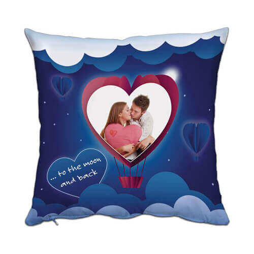 Two-colour satin cover 38 x 38 cm for sublimation printing - Heart