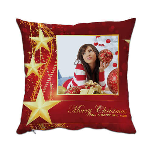 Two-colour satin cover 38 x 38 cm for sublimation printing - Merry Christmas