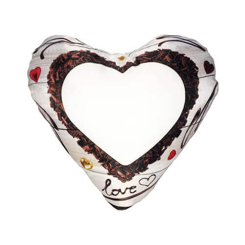 Two-colour satin hearth-shaped cover for sublimation printing - Chocolate heart