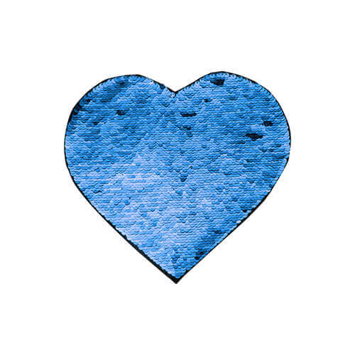 Two-colour sequins for sublimation printing and textile applications – blue heart 22 x 19,5 cm