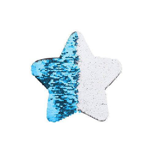 Two-colour sequins for sublimation printing and textile applications – light blue star 